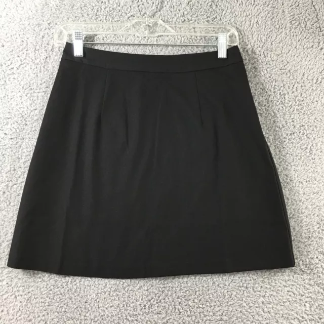 Asos Skirt Skort Womens 4P Black Pencil Skirt Zip Back Pleated