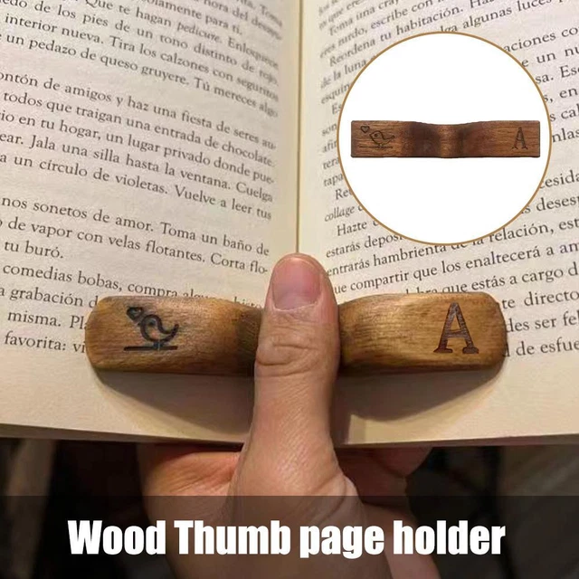 Wooden Thumb Page Holder Literary Book Mark Reading Book Mark Handmade^