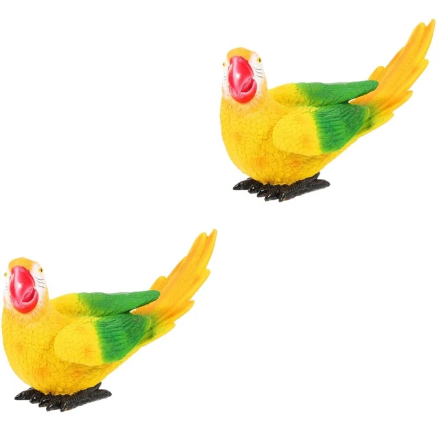 2x exquis modèle de perroquet oiseau simulé réaliste pour décor de table