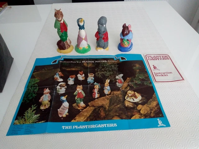 Beatrix Potter Plaster cast Figures With Original Model Sheet And Instruction...