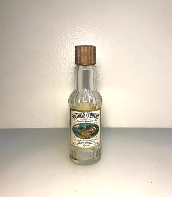 MINIATURE WHISKY BOTTLE (EMPTY):  SOUTHERN COMFORT; (MIST-RECIPE ON BACK) 1970's