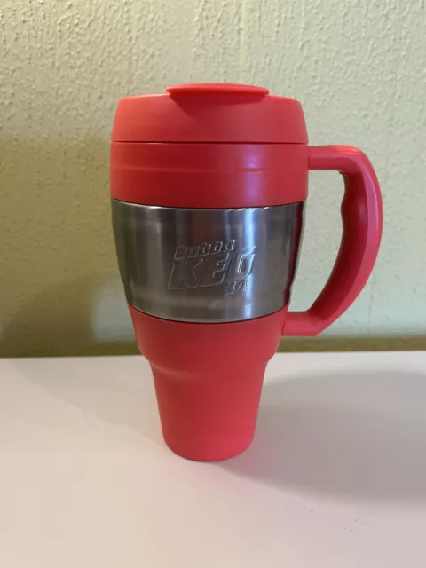 Bubba Keg 34 oz - Insulated Pink Travel Mug w Chrome + Flip-Top Lid