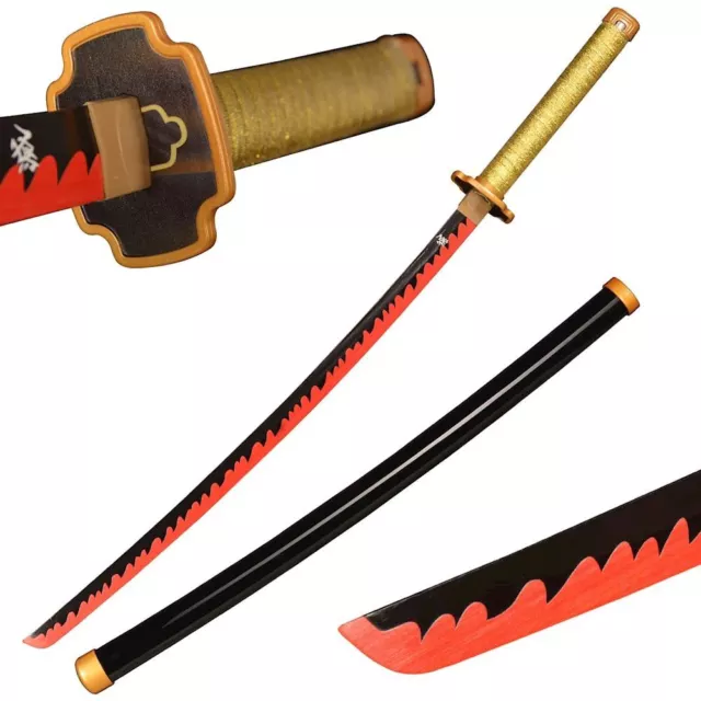 Katana ornamentale Cosplay in legno lama bamboo Demon Slayer Tsugikuni Yoriichi