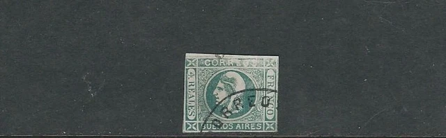 BUENOS AIRES 1859 LIBERTY HEAD (Sc 9) VF USED read description