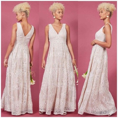 ModCloth NWT Faith Flawlessness Maxi Dress Ivory Liza Luxe Crochet Lace Size XXS