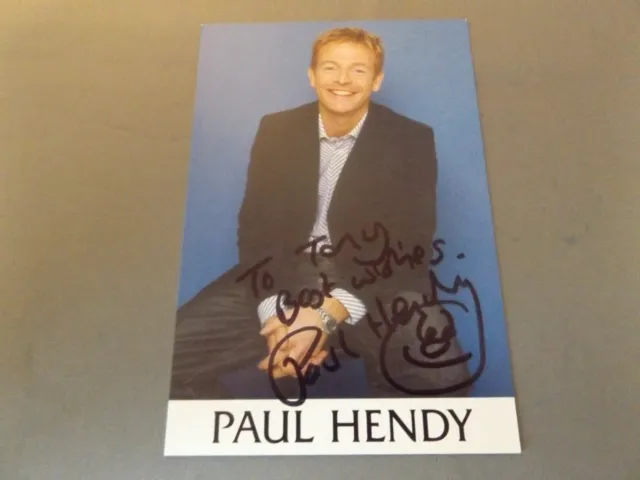 6" x 4" PHOTO CARD HAND SIGNED BY PAUL HENDY - TV PRESENTER