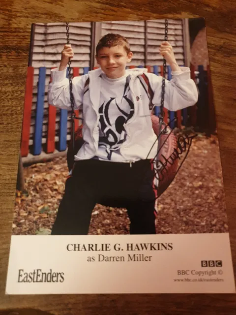 BBC EastEnders Darren Miller Charlie G Hawkins Hand Signed Cast Card Autograph