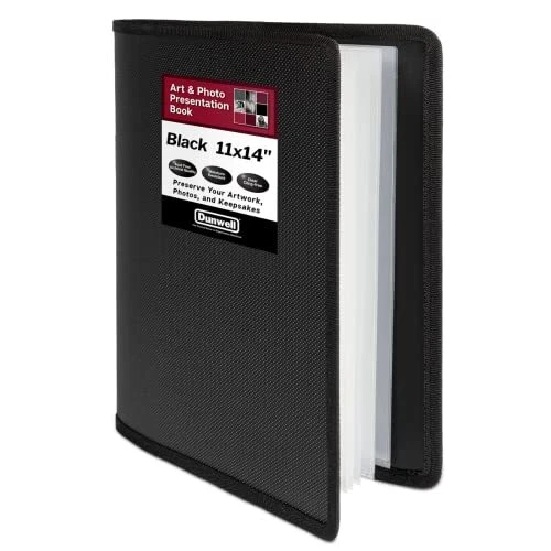 11x14 Art Portfolio Folder - 24 Pockets Display 48 Pages (Black)