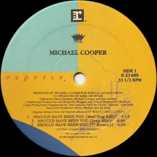 Michael Cooper Should Have Been You Vinyl Single 12inch NEAR MINT Reprise Rec