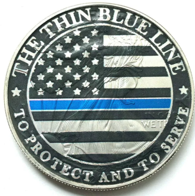 The Thin Blue Line - Police - American Silver Eagle 1oz .999 Silver Dollar Coin