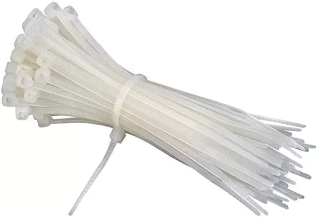 120 PCS Cable Ties, Plastic White Nylon Zip Ties, Self Locking Nylon Cable
