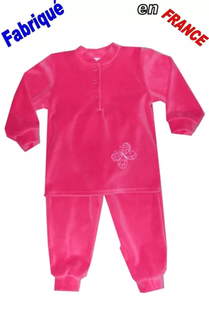 Pyjama velours 2 pièces de 2 ans à 8 ans (rose primevère-licorne) NEUF - GHIMI