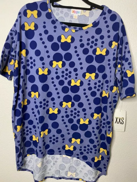 LuLaRoe Womens Disney Irma Tunic XXS Minnie Mouse Purple