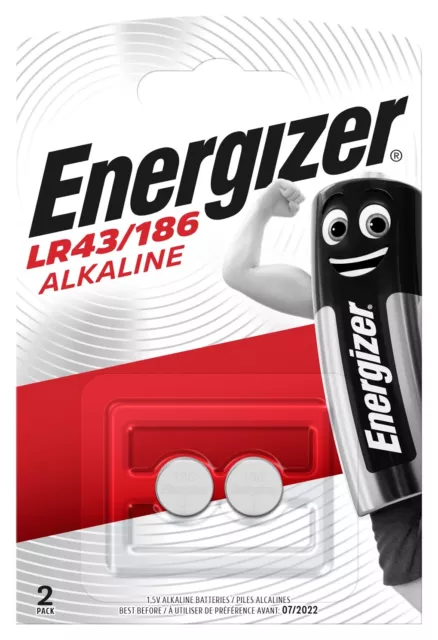 4 x Energizer Alkaline LR43 V12GA AG12 12GA 186 Knopfzelle Batterie 2 x 2er