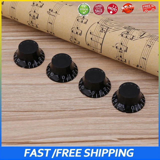 4pcs Transparent Acrylic Electric Guitar Bass Volume Knob Potentiometer Cap