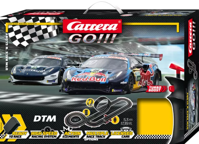 Carrera GO!!! Electric Powered Slot Car Racing Kids Toy Race Track Set 1:43  Scale, Ferrari Pro Speeders