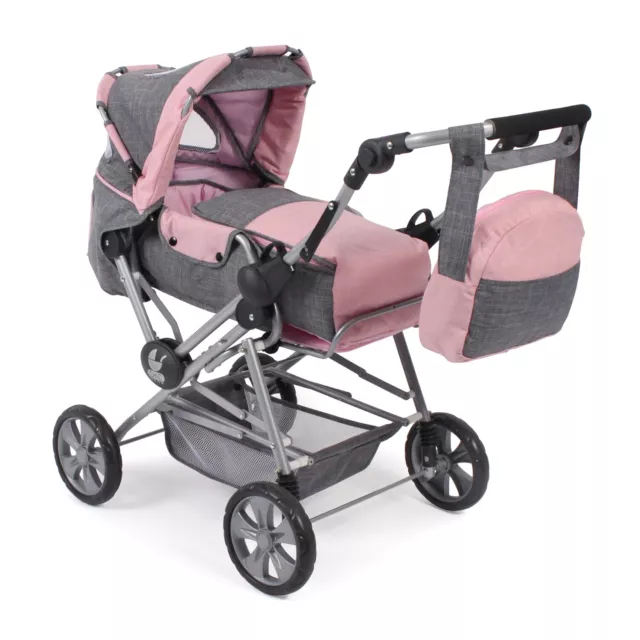 Bayer Chic 2000 562 15 Cochecito de muñecas convertible "Road Star", gris - rosa