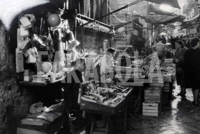 Foto vintage de archivio Palermo, 1962 , Mercado, impresión 24 X 18CM