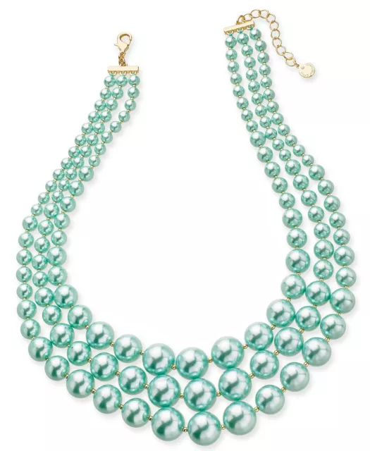 Charter Club Imitation Pearl Three-Ros Collar Necklace