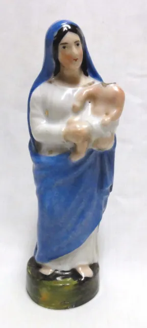 Ancienne Vierge A L'enfant En Porcelaine  D'andenne Ou  De Bruxelles