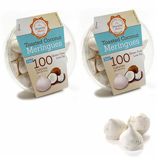 2 Boîtes Toasté Coco Meringue Cookies sans Gluten Bas Graisse Pareve Doux Snacks