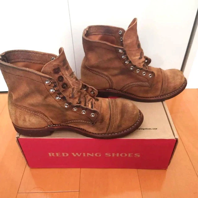 RED WING SUEDE Boots 8113 Iron Ranger SizeUS7.5D Brown 006664K