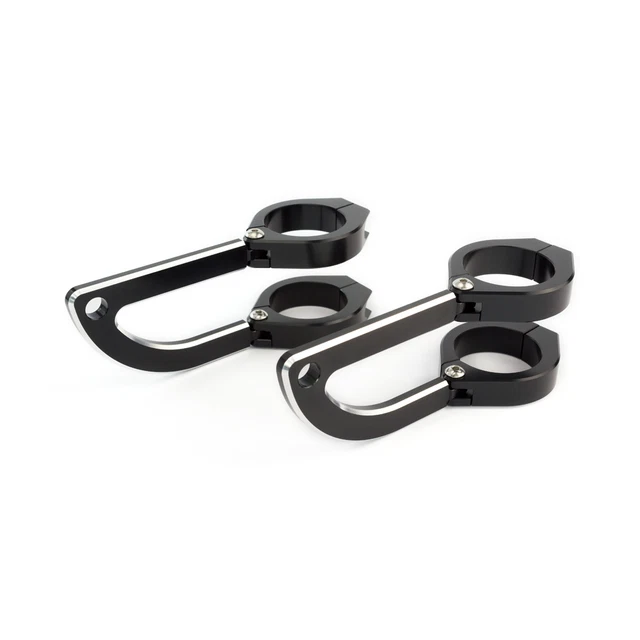 2 Pièces Support Phare Moto Universel 35-43mm - Pinces Fourche Aluminium Noir