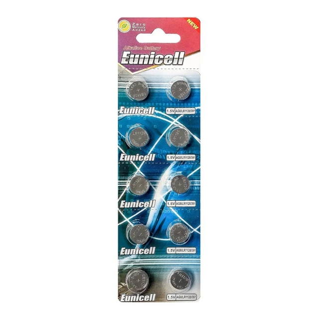 10 Batterie Alcaline VINNIC L1121 G8 LR55 1.5V – Pile A Bottone Senza Mercurio, Scadenza 2028