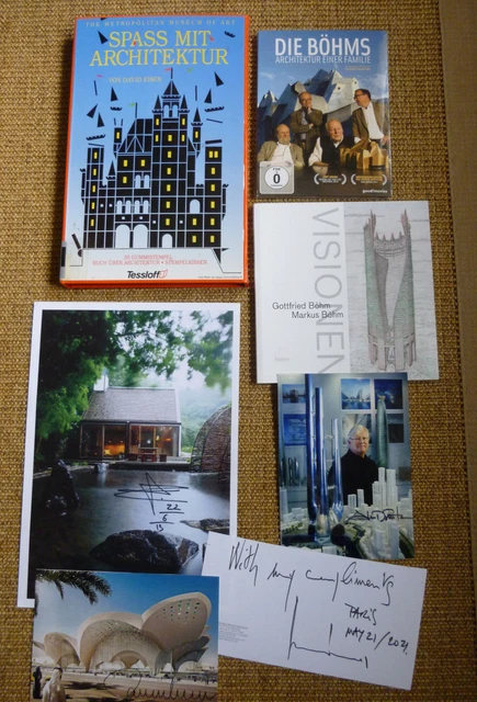 4 Original-Autogramme Architekten - Gottfried Böhm DVD - Stempel-Buch