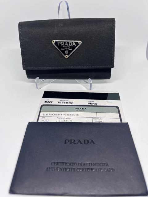 PRADA Triangular Logo Plate 6-rows Key Case Nylon Tessuto - M222