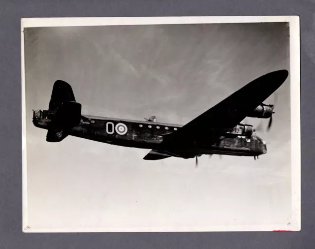 Short Stirling Bomber W7459 Large Original Press Photo Raf Ww2