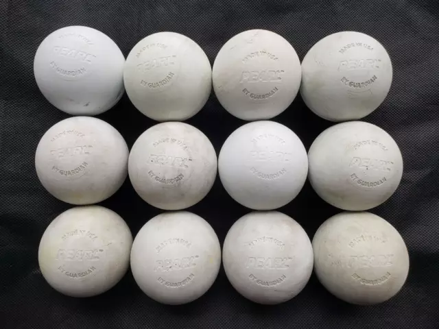 12 Used White Lacrosse Balls Pearl by Guardian NOCSAE NFHS NCAA