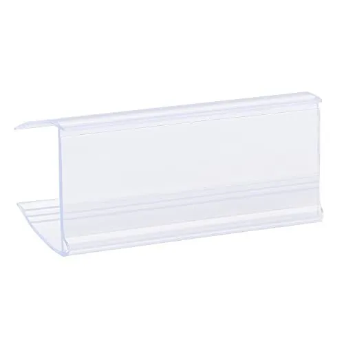 MECCANIXITY Label Holder 60x28mm Clip on Shelf Clear Blue Plastic for Wire Sh...