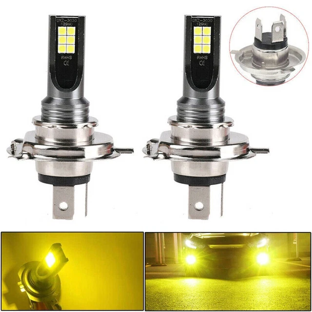 2pcs H4 LED Aluminum Alliage Dc 12V Brouillard Feu Jaune Doré Voiture Accessoire