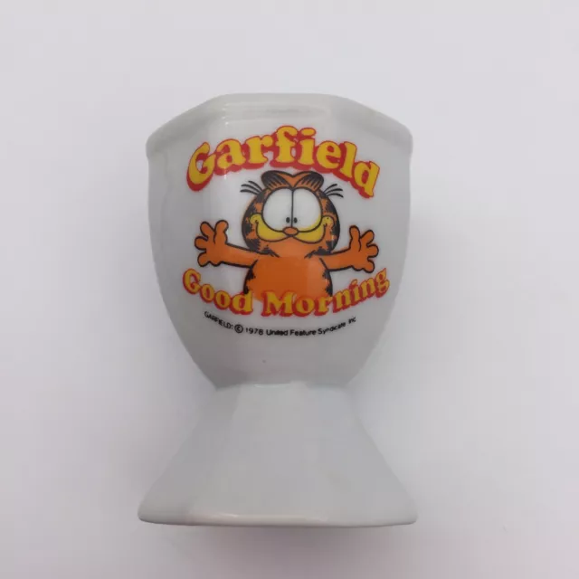 Garfield Cat Egg Cup Vintage 1978 ceramic - “Good Morning” official merchandise