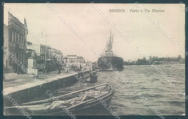 Brindisi Città Barche Porto cartolina JK5928