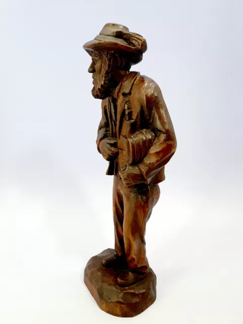 Holzfigur geschnitzt alter Mann 50 cm groß 2 kg schwer Figur Kunst Holzarbeiten 3