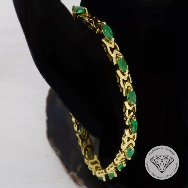 Wert 4.350,- Traumhaftes Smaragd Armband 750 / 18 Karat Gelb Gold xxyy