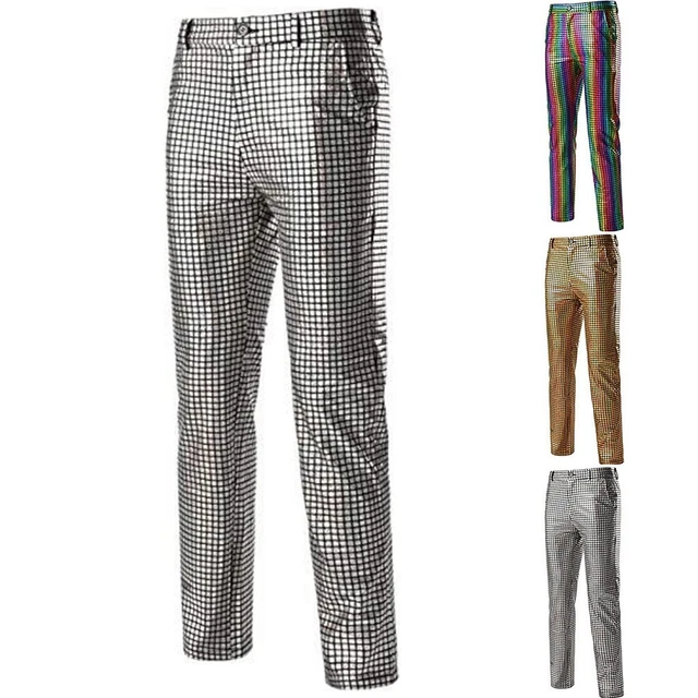 Pantalon paillettes à paillettes plaid hommes pantalon de danseur soirée fête