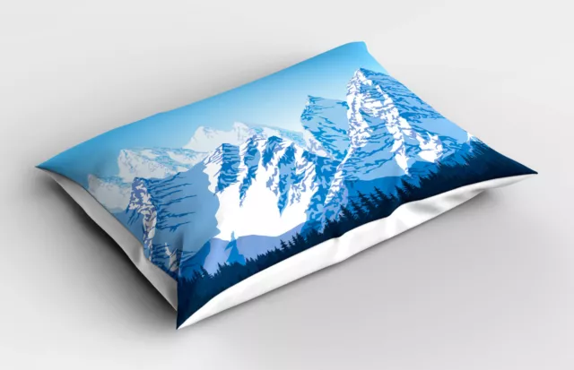 Cielo azul Funda de Almohada Montañas cubiertas de nieve