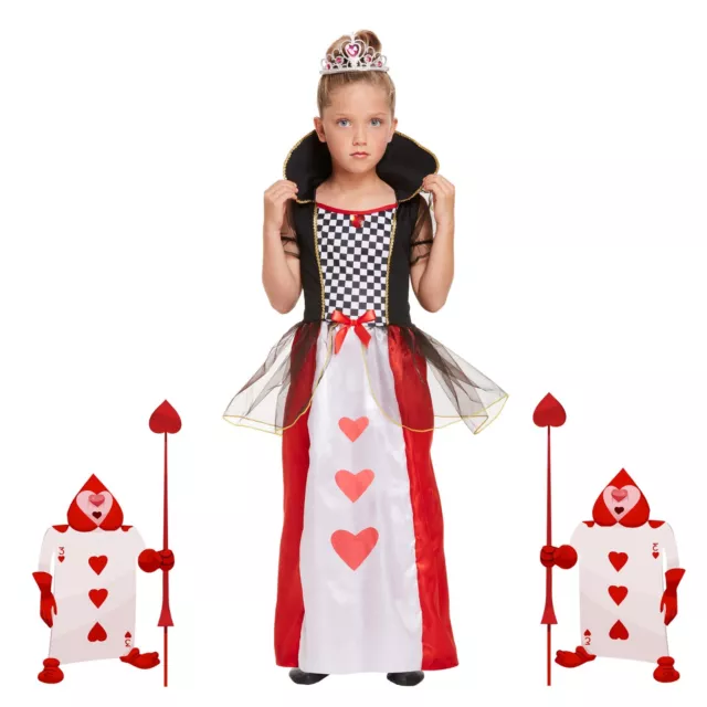 Königin der Herzen Kostüm Weltbuch Tag Mädchen Alice Wunderland Outfit