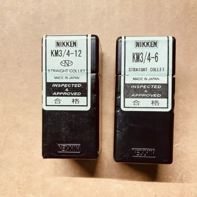 Lyndex Nikken Straight Collet KM3/4-6, KM3/4-12, Made In Japan, Brand New