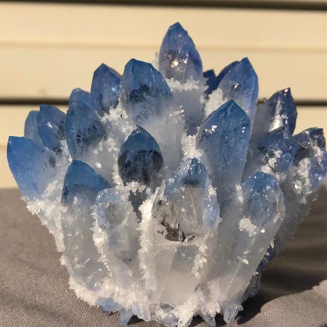 508g New Find blue Phantom Quartz Crystal Cluster Mineral Specimen Healing 3