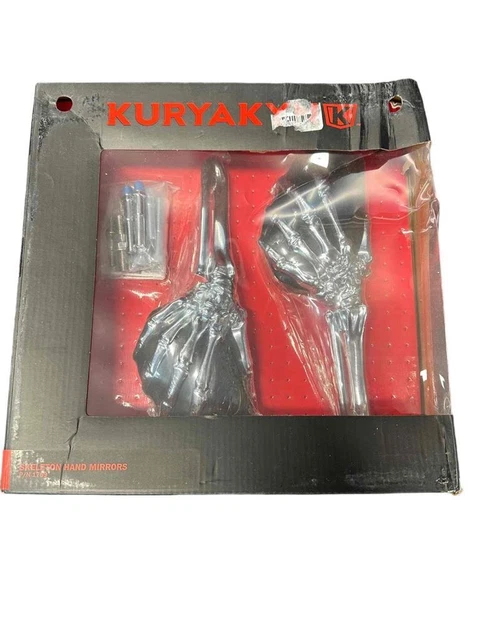 NEW Kuryakyn Skeleton Hand Mirrors 1759 Chrome Black