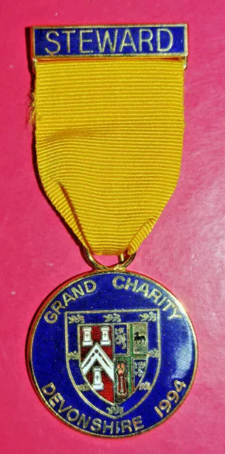 Devonshire 1994 Masonic Grand Charity stewards jewel