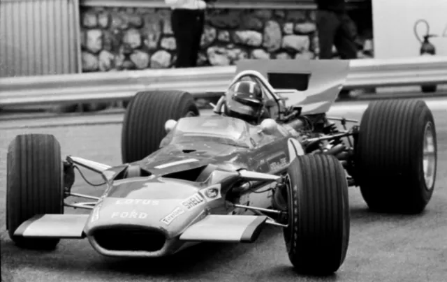 1969 MONACO Grand Prix Graham Hill Lotus  ORIGINAL BLACK AND WHITE NEGATIVE.