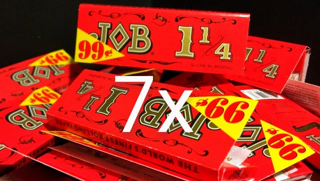 JOB  Original "Orange" 1 1/4 Slow Burning Rolling Papers 7 Packs 24pp FREE2Ship!