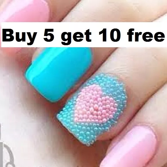 Nail Caviar Nail art Mini Small Glass Nail Beads BUY 5 GET 10 FREE Manicure Bead