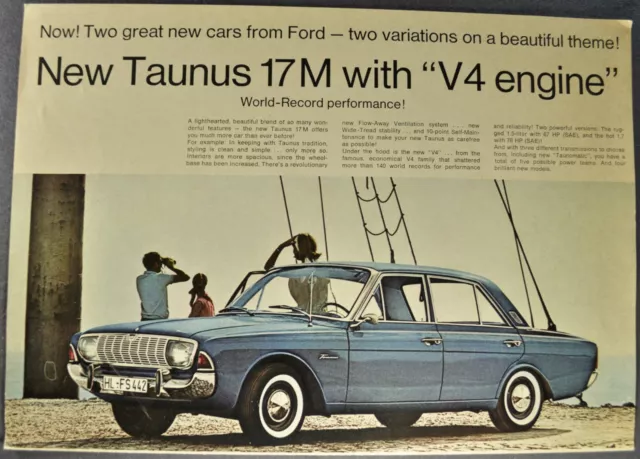 1965-1966 Ford Taunus 17M 20M Brochure Hardtop Sedan Wagon Excellent Original