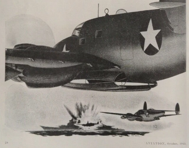 1943 WWII LOCKHEED Navy Ventura Twin Engine Bomber Vega Aircraft Print